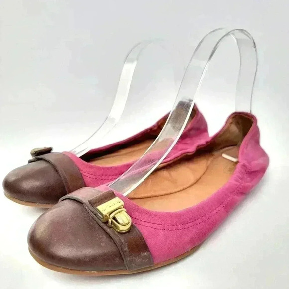 Coach Delphine Soft Leather Slip-on Buckle Ballet Flats - 8 - Picture 3 of 11